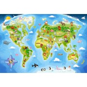 World Map Maxibitar Pussel 40 bitar